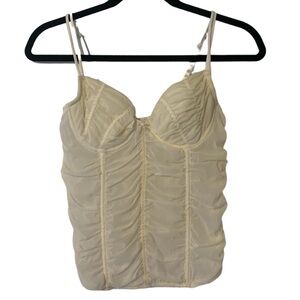 Poof! White Ruffled Corset Top